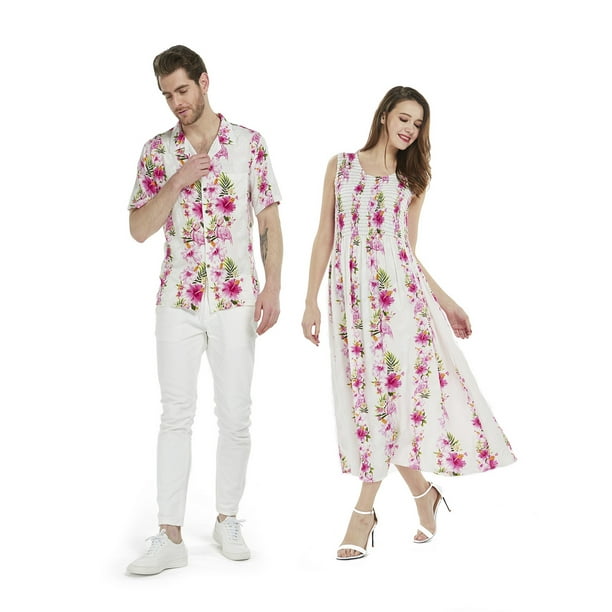 Hawaii Hangover Couple Matching Hawaiian Luau Aloha Shirt Maxi Tank