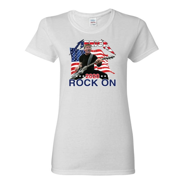 Wild Bobby America Rock On Trump Rockstar Guitar Player Womens Political Graphic T Shirt White 2xl Walmart Com Walmart Com
