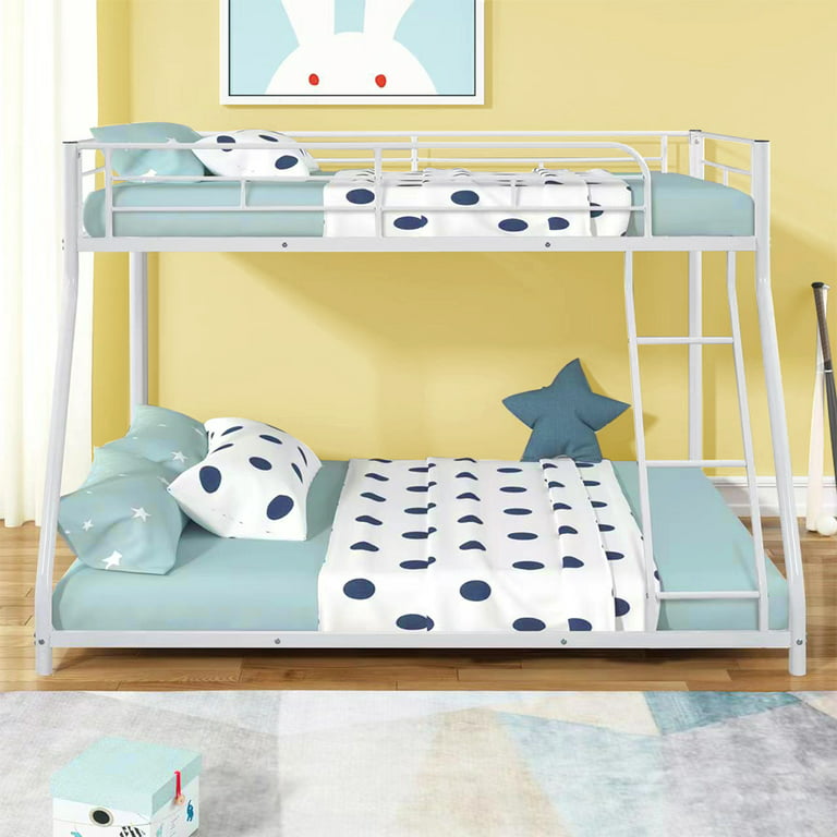 Kids Bunk Beds For Boys Girls, Metal Twin Over Full Bunk Bed Frame For  Bedroom, Heavy Duty Bunk Bed Frame Twin Over Full Size With 3-Step Ladders,  Metal Support Slat, Safety Guard
