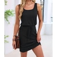 thumbnail image 6 of Women'S Waffle Knit Tank Dress Sleeveless Square Neck Casual Summer Outfit, 6 of 9