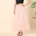 thumbnail image 6 of Tiqkatyck Mardi Gras Skirts For Women Clearance, Women Plus Size Mesh Tulle Skirt Pleated Princess Skirt Mesh Bubble Skirt Long Skirt, 6 of 6