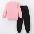 thumbnail image 3 of Outfits for Girls Heart Print Crew Neck Long Sleeve Sweatshirt And Cuffed Trousers 2 Piece Daily Wear Girls' Clothing Sets 2 Years-3 Years, 3 of 3