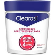 Clearasil Rapid Rescue Deep Treatment Cleansing Pads, 90 Count (Pack of 3)