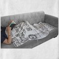 thumbnail image 6 of Adventure Soft Flannel Fleece Throw Blanket, Various Words on Happiness and Self Value Uplifting Phrases Being Who You Are, Cozy Plush for Indoor and Outdoor Use, 50" x 60", White Black, by Ambesonne, 6 of 6