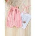 thumbnail image 3 of Biezeib Baby Girl Summer Overalls Jumpsuit Solid Color Sleeveless Romper Shorts and Headband Set Cute Fashion Clothes Outfits, 3 of 6