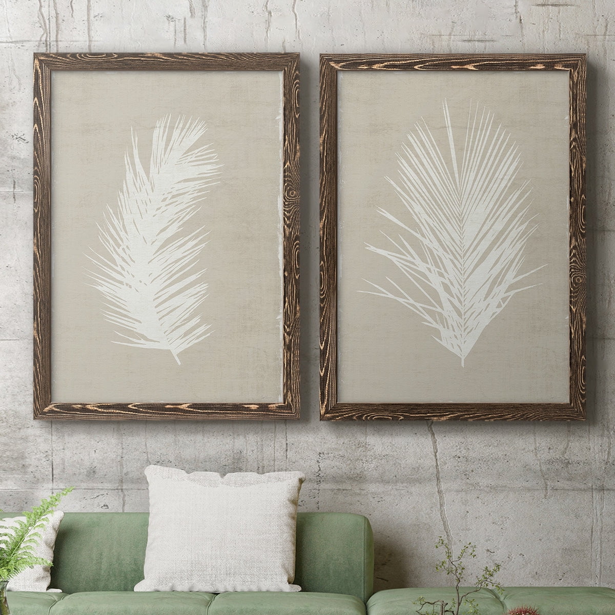Palm Oasis I - Premium Framed Canvas 2 Piece Set - Ready to Hang