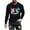 Black, variant on Fashionable Mens Printed Top with Long Sleeved Round Neck and Smiling Face Printed Top/Shirt