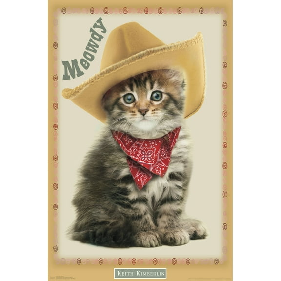 Keith Kimberlin - Kitten - Meowdy Wall Poster, 22.375" x 34"