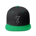 thumbnail image 2 of Daxton Classic Snapback Old English A to Z Numbers Initials Flat Bill Visor Cap-Black Green Hat, Number 7, 2 of 3