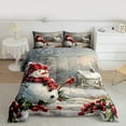 thumbnail image 2 of Manfei Winter Cute Snowman Bedding Comforter Set, Merry Christmas Twin Comforter Sets, Teens Boys Girls Kids Reversible Bedding Set, Ultra Soft Home Decor, 2pcs, 2 of 8