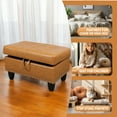 thumbnail image 6 of JESTOP Ottoman with Storage, Faux Leather Ottomans Foot Rest Stool, Rectangle Upholstered Footstool, Storage Bench Ottomans, 28.5"x19.5"x17.5", 6 of 7