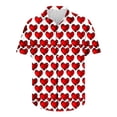 thumbnail image 4 of LIaqionyy Big and Tall Shirts for Mens Valentine's Day Shorts Sleeve Fashion Button down Shirt Party Outfits, 4 of 5