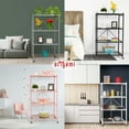 thumbnail image 4 of Origami 4 Tier Multipurpose Folding Storage Rack with Wheels, 3 Pack, Gray, 4 of 11