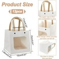 thumbnail image 2 of 12 bolsas de papel blanco para manualidades, de 5,9 x 5,9 pulgadas, con asas, para regalos de fiesta, con ventana cuadrada transparente., 2 of 7