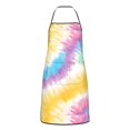 thumbnail image 3 of Anti-Fouling Belt Pocket Elasticated Apron - Non-Slippery Non-Fading Non-Shrinking Non-Crinkly Water-Repellent Yellow Tie-Dye Background Rainbow Colors_1, 3 of 8