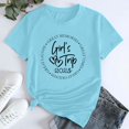 thumbnail image 5 of Loose Fit T-Shirts Girl'S Trip 2025 T Shirt Women'S Fashion Round Neck Casual Short Sleeves,Blue Women Cotton T Shirt M, 5 of 5
