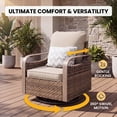 thumbnail image 4 of Poteban Outdoor Patio All Weather Wicker Furniture Sets,with Coffee Table, Sofa, Swivel Rocking Chair and Ottoman,for Pool, Backyard, Garden, 6 Pieces, 4 of 13