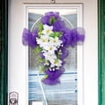 thumbnail image 2 of MXTPOV Spring Wreaths for Front Door, Purple Cross Wreath with Fake Lilies for Wall Decor, Spring Wreath for Party Home Decor, Spring Decor Wreath, 2 of 5