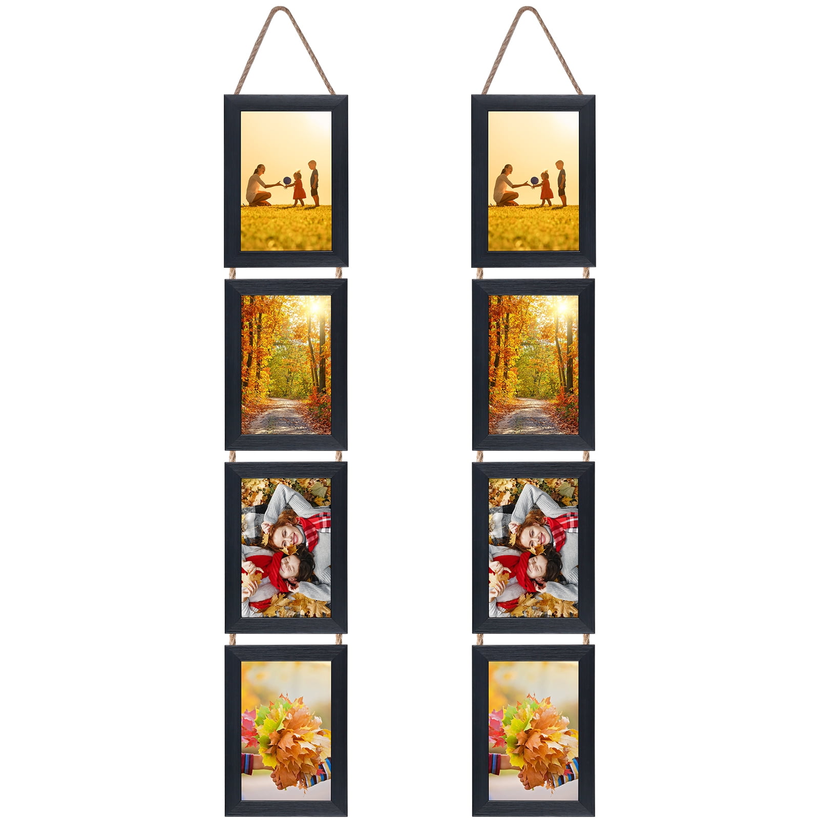 4x6 Picture Frame Collage Wall Hanging Photo Frames, Black, Set of 2
