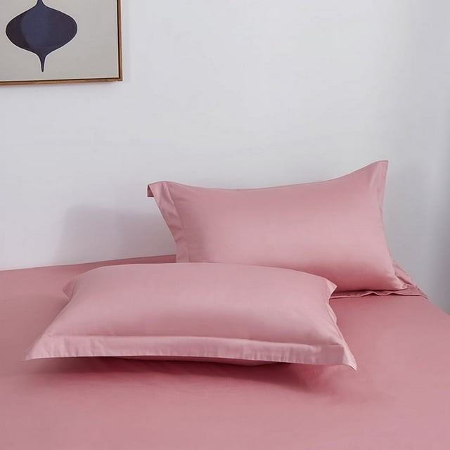 Nvzi fundas de almohada de algodón de color sólido. Dígale adiós a la sensación sensual y fresca de la funda de almohada tecnológica, 18,5 x 29,13 pulgadas (rosa intenso).
