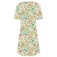 thumbnail image 5 of asdoklhq Holiday Party Dresses for Women Fashion Round-Neck Short Sleeved Printed Pullover Dress Multicolor 3X, 5 of 5