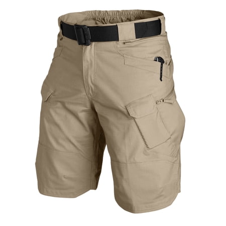 Domuza Mens Hiking Cargo Shorts Casual Waterproof Shorts for Work Golf Fishing with Multi-Pocket Khaki M