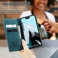 thumbnail image 5 of for iPhone 12 / 12 Pro Wallet Case with [RFID Blocking] Retro Premium PU Leather Flip Folio Strong Magnetic Closure, Kickstand, Card Slots, Flip Book Style Cover For Apple iPhone 12 / 12 Pro,
Blue, 5 of 11