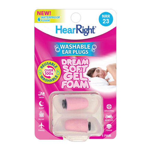 Hear Right Dream Soft Gel Foam Ear Plugs, 1 Pair, 2 Pack