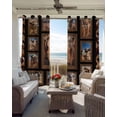 thumbnail image 3 of Desert Camels Blackout Curtains for Bedroom - 84 Inch Long Light Blocking 2 Panels Set, Brown Wildlife Farmhouse Animals Rustic Thermal Insulated Living Room Drapes Grommet Window Curtains 52"x84", 3 of 8