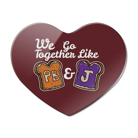 Peanut Butter and Jelly Together PB&J Best Friends Heart Acrylic Fridge Refrigerator