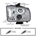 thumbnail image 4 of Spec-D Tuning LED Halo Chrome Housing Clear Lens Projector Headlights Compatible with 2005-2009 Ford Mustang, Left + Right Pair Headlamps Assembly, 4 of 8