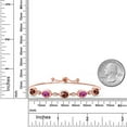thumbnail image 6 of 18K Rose Gold Plated Silver Garnet and Pink Created Sapphire and Moissanite Tennis Bracelet for Women | 4.80 Cttw | Gemstone January Birthstone | Oval Checkerboard 7X5MM | Fully Adjustable 10 inch, 6 of 6