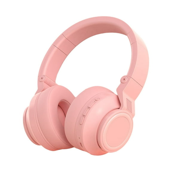 Bluetooth Headphones, Noise Cancelling Foldable Wireless Earphones with MP3 Support, Long Battery Life Gaming Headset, Universal Bluetooth/Wired Stereo Headphones,Pink