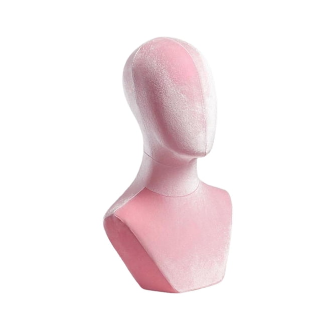Mannequin Head Manikin Head Model Multipurso Velvet Hat Display Stand Standing Stuping Stuping Rack para cabello de cabello , Rosa