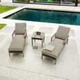 thumbnail image 2 of Patio Festival Thermal Transfer Metal 3-Piece Outdoor Chaise Lounger Set in Gray, 2 of 7