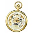 thumbnail image 1 of Charles-Hubert- Paris Stainless Steel Gold-Plated Mechanical Open Face Dual Time Zone Pocket Watch #, 1 of 1