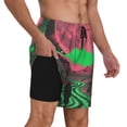 thumbnail image 2 of Honeii Neon Desert Moon Print Men's Swim Shorts,Mens Swim Trunks,Breathable Mesh Beach Shorts for Swimming,Surfing, and Beach Activities-Small, 2 of 6