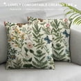 thumbnail image 3 of Qinduosi Spring Pillow Covers Inch Set of  Green Plant Flower Throw Pillows Covers Floral Outdoor Decorative Square Linen Farmhouse Cushion Covers for Home Sofa Bed Couch, 3 of 5