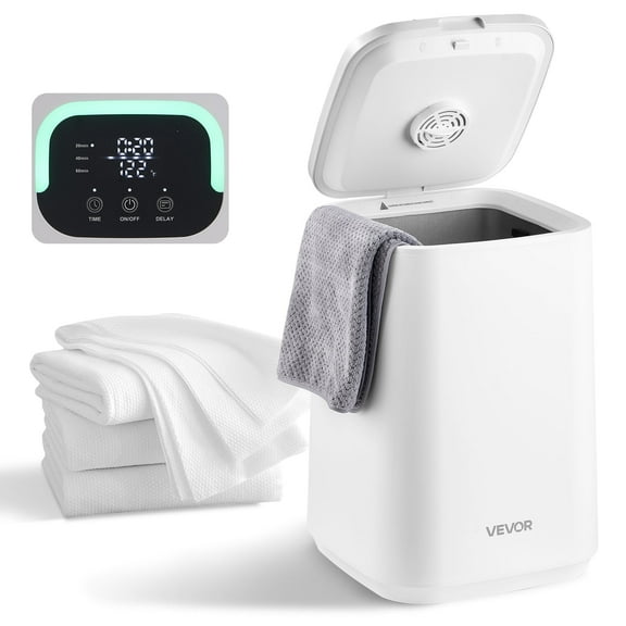 VEVOR Towel Warmer Bucket, 20L Towel Heater with 3 Timer Settings, 24h Delay Timer, and Security Lock, Towel Warmer for Towels, Bathrobes, Blankets, Pajama