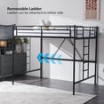 thumbnail image 2 of Ktaxon Loft Bed Full Size with Flat Rungs, No Box Spring Required,Heavy Duty Metal Slat Support,Black, 2 of 10