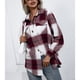 thumbnail image 5 of Chaqueta a cuadros,Chaqueta a cuadros para mujer Chaqueta con botones de otoño Abrigo con cuello vuelto Tecnología innovadora, 5 of 7