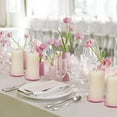 thumbnail image 6 of HofferRuffer Set of 6 Hurricane Pillar Candle Holders, 3.8 Inch Round Glass Candle Plate for Table Centerpieces, Wedding Party and Home Decor, Pink, 6 of 9