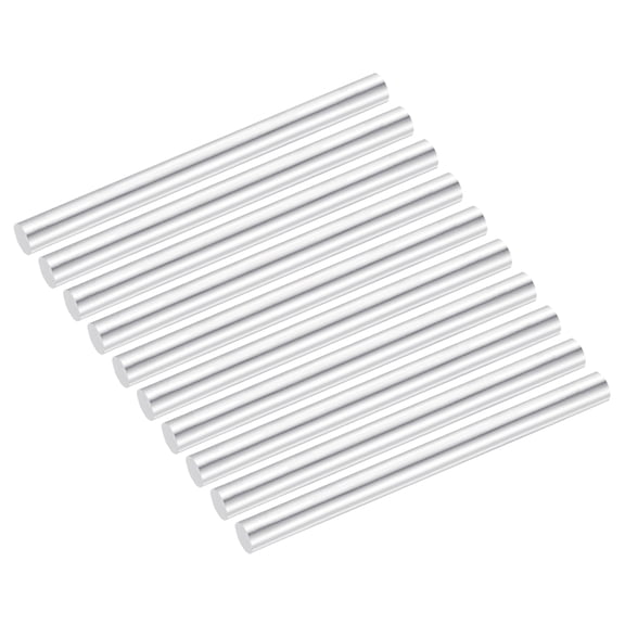 10Pcs 0.31"(8mm) Dia Round Aluminum Rods, 3.9"(100mm) Long 6061 Aluminum Round Rod Solid Lathe Bar Stock for Industry Construction DIY Crafts, Silver