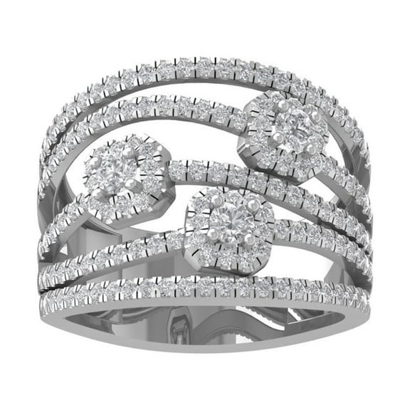 ARAIYA FINE JEWELRY 10K White Gold Round Lab Grown Diamond Engagement Ring (1 cttw, VS Clarity, D-E Color) Size 7.5