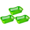 thumbnail image 2 of YBM Home Plastic Storage Basket Bin and Drawer Organizer, 17.75” x 11.5” Green (3-Pack), 2 of 2