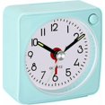 thumbnail image 2 of Reloj despertador analógico de viaje, reloj ultrapequeño con función de repetición y luz, súper silencioso (azul), 2 of 4