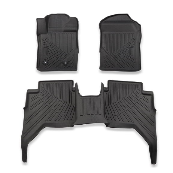 Genrics TPE Floor Mats for 2024-2025 Ford Ranger SuperCrew Cab 2 Rows 3 Pcs All Weather Car Floor Liners