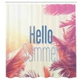 thumbnail image 2 of Ambesonne Hello Sunshine Shower Curtain, Summer Saying Print, 69"Wx75"L, Pale Fuchsia Cream White, 2 of 4