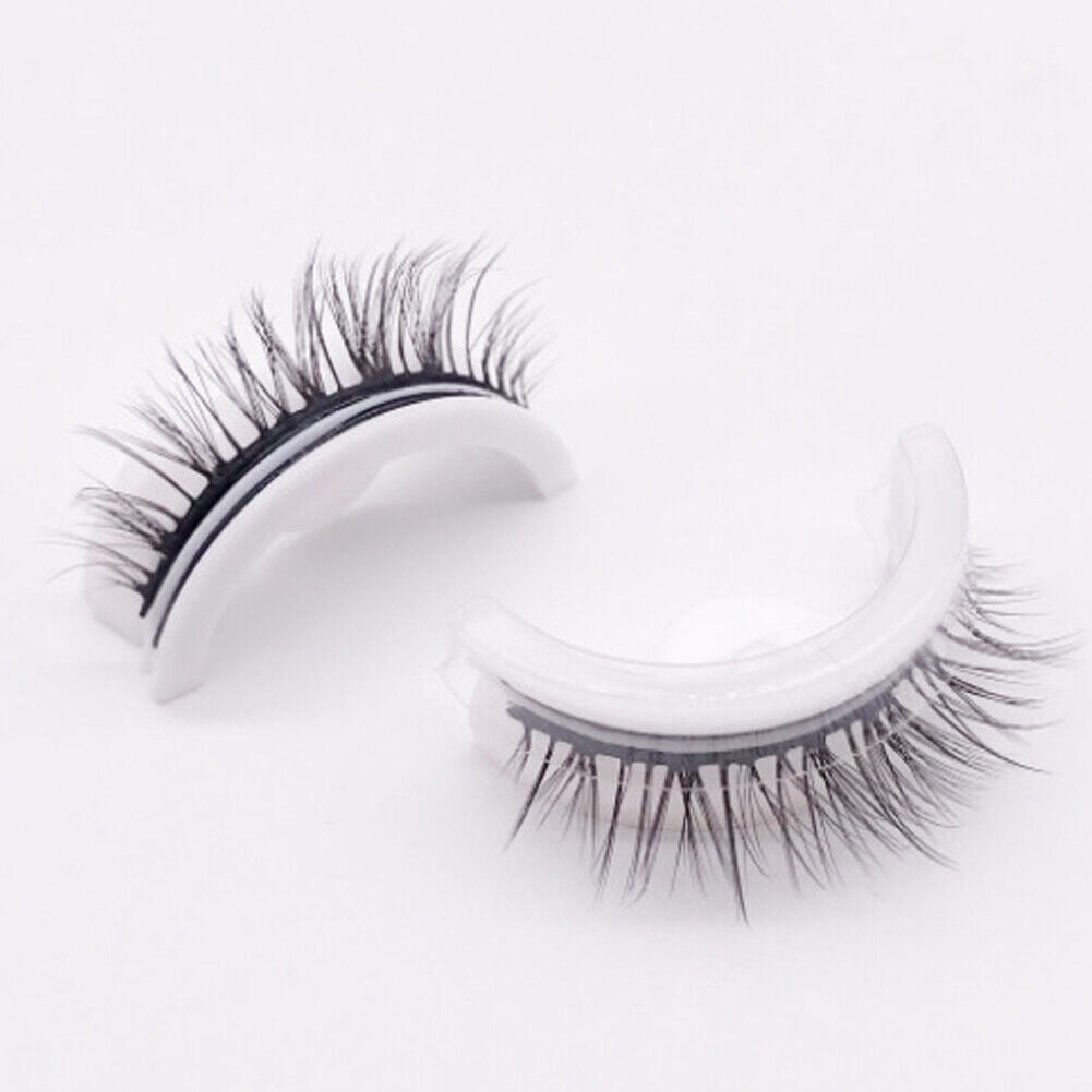 US 2-4 Pc Reusable 100% Real Mink 3D False Eyelashes Self Adhesive Nature Long