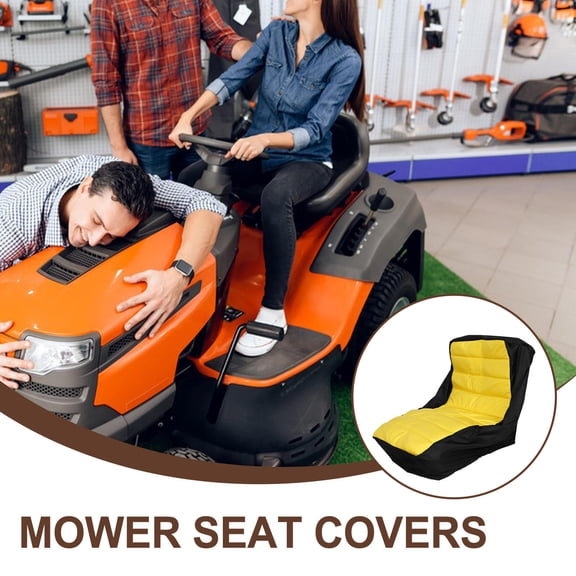Milisten Tractor Seat Cover Yellow Lightweight Polyester Cotton Protective Cover for Riding Lawn Mowers